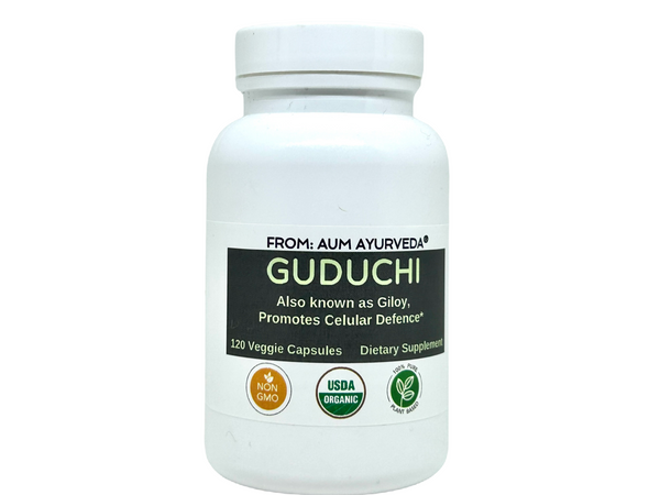 Guduchi is considered as the ‘Elixir of life’ or ‘Amrit’ in the Ayurveda due to its numerous health benefits.  Guduchi provides efficient protection against seasonal illnesses by promoting healthy immune function and boosting your metabolism. The potent antioxidant and healthy-inflammatory properties of Guduchi capsules can help protect the liver, reduce unnecessary mucus, soothe and calm the nervous system naturally. 