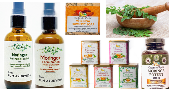 Moringa products for body and skin health benefits