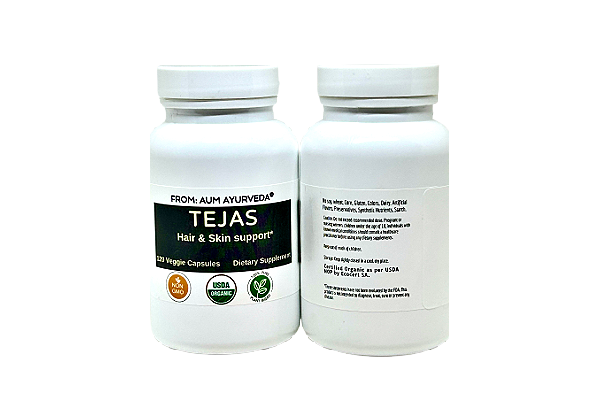 Tejas Ayurvedic formula From: Aum Ayurveda. Healthy skin and hair formulation.