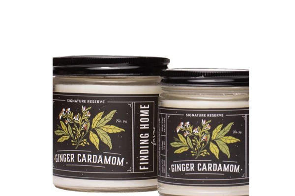 Ginger cardamom candle: A zesty blend of ginger root and cardamom with a touch of oud wood.  Hand poured in small batches with 100% soy wax harvested from American-grown soybeans. Packaged with American sourced soy materials. Lead-free cotton wick for clean burning with no additives or dyes. For best result and cleanest burning, wick must be trimmed regularly.