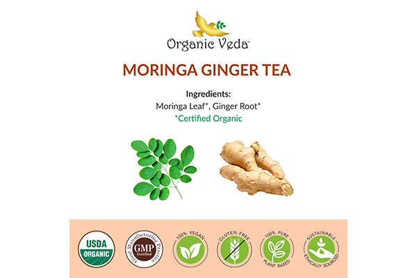 Moringa Ginger Tea for gentle cleanse and calming.