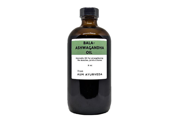 Bala Ashwagandha oil is vata-pacifying. It can be used to nourish and strengthen the muscles. Very  useful for athletes and those who are weakened by debility due to old age or illness.