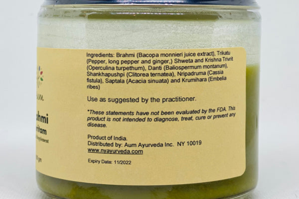 Brahmi Ghee is a traditional Ayurvedic formulation, mainly used for treating asthma, epilepsy, inflammation, hair loss, skin problems, gastroenteritis, ulcers, improving learning skills.