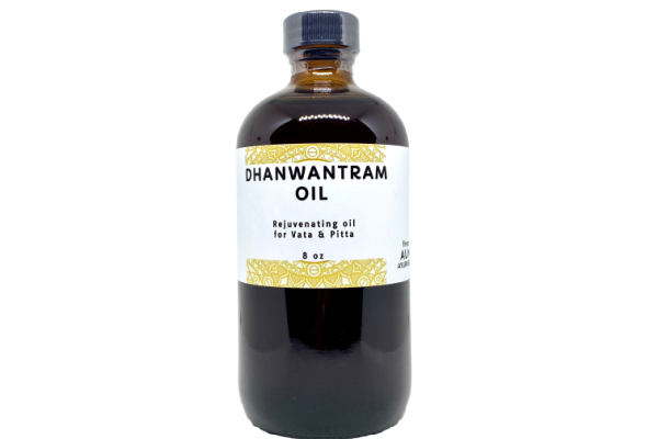 Dhanwantharam Ayurvedic oil is good for all body types, especially Vata and Pitta. Featuring a potent anti-oxidant effect, it rejuvenates the body and skin and increases immunity. Beneficial for neurological and rheumatic diseases, as well as chronic Vata conditions and pre and post-natal care. It is also used as Shirodhara and head massage oil.  