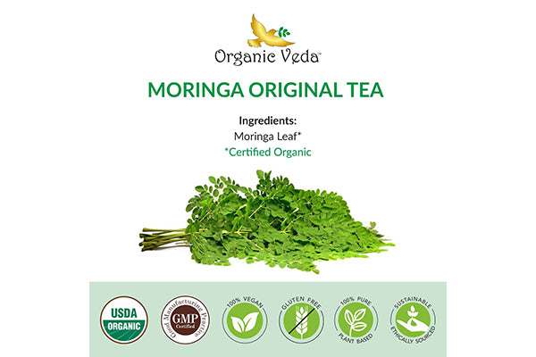 Moringa tea made with with organic morings leaf