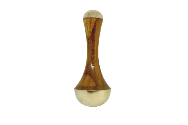 Ayurveda Kansa wand, an aesthetic tool (lead-free alloy of copper and tin) with hand carved teak wood handle, tested and inspected in the lab for quality.  This Kansa Wand Facial marma and acupressure massage tool improves circulation, expels the toxins and relieves facial tension. It also opens the blocked energy channels to improve the healing mechanism.