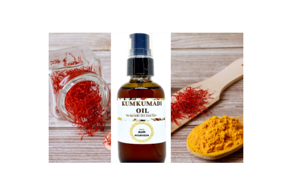 Kumkumadi oil is considered as an Ayurvedic Beauty Potion. Therapeutic Uses of Kumkumadi Oil: Improves complexion for all skin types, treats hyper-pigmentation, diminishes spots and blemishes, heals wounds, lessens scars, used as sunscreen.