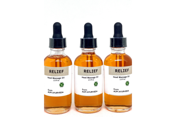 Relief head massage oil gives relief from stress and tension headaches, migraines, sleeplessness, dandruff or itching in scalp.