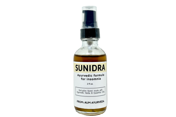 Sunidra oil is an herbal ayurvedic formulation to ground the anxious mind, calm down and sleep better. Relieves stress and anxiety. Apply 15 minutes before going to bed. Wash feet and rub just 2 drops of Sunidra oil on the Adhipati Marma point (center of the head), and 2 drops on Talhridya Marma point (center of the sole of feet) on each foot.